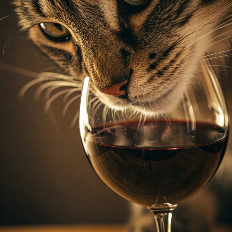 Cat Likes Drinking Wine